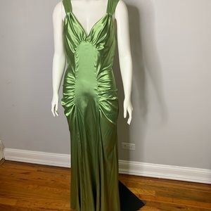 Formal evening gown | Lime olive green